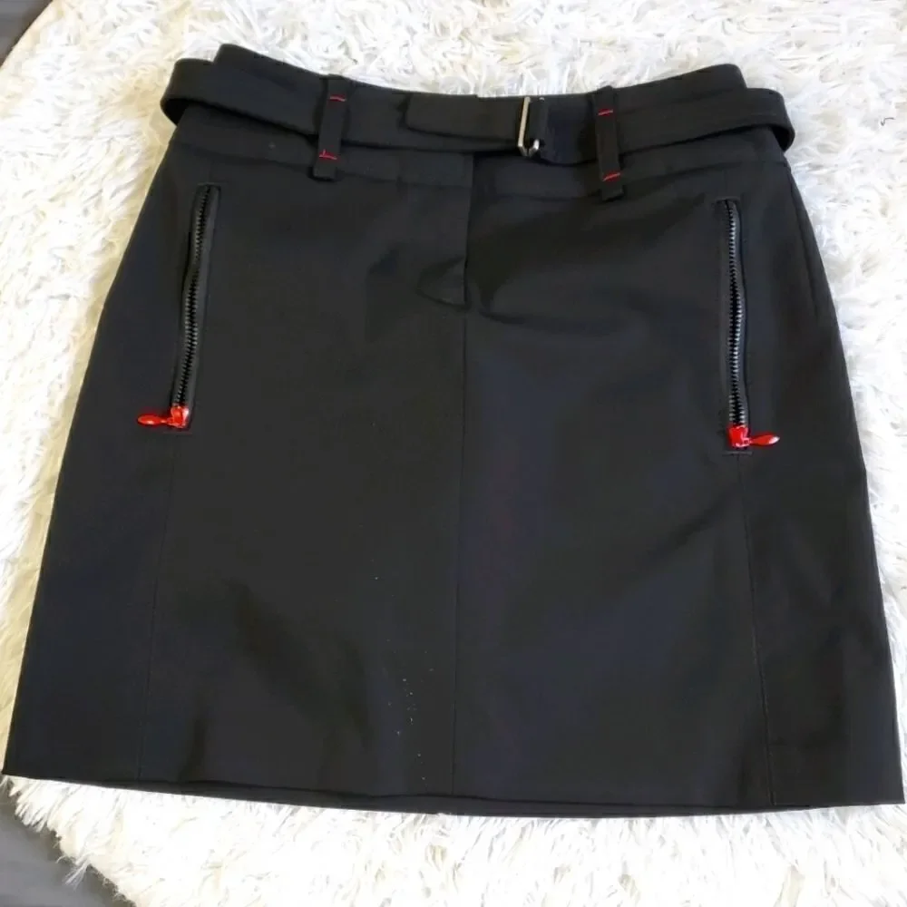 Ann Taylor loft belted skirt with red accents sz 0